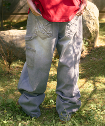 SLUB DENIM CARPENTER PANTS GRAY