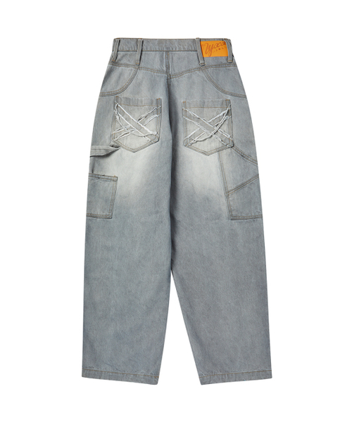 NYXX(エヌワイエックスエックス)の「SLUB DENIM CARPENTER PANTS GRAY(デニムパンツ・レディース・その他・MEDIUM/SMALL)」の3枚目の写真