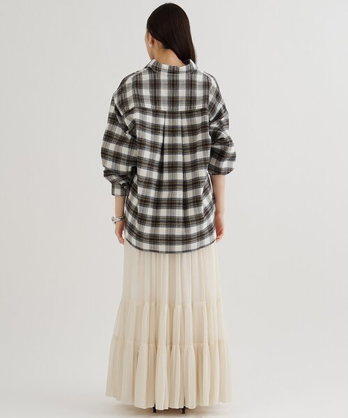 Whim Gazette（ウィムガゼット）の「オーガンジーティアードスカート（スカート・レディース・オフホワイト/ブラック・FREE）」の7枚目の写真