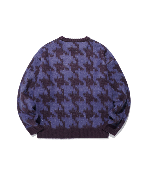 NICE GHOST CLUB(ナイスゴーストクラブ)の「HOUNDSTOOTH DEVIL ROSE KNIT_PURPLE(NG2FFUK600A)(ニット/セーター・レディース・パープル・SMALL/MEDIUM/LARGE)」の2枚目の写真