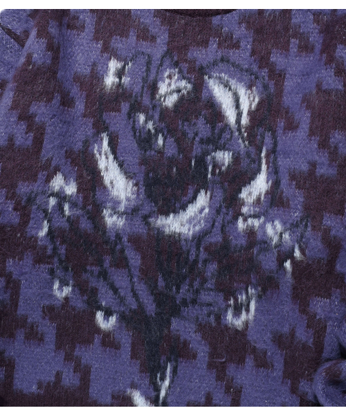 NICE GHOST CLUB(ナイスゴーストクラブ)の「HOUNDSTOOTH DEVIL ROSE KNIT_PURPLE(NG2FFUK600A)(ニット/セーター・レディース・パープル・SMALL/MEDIUM/LARGE)」の4枚目の写真