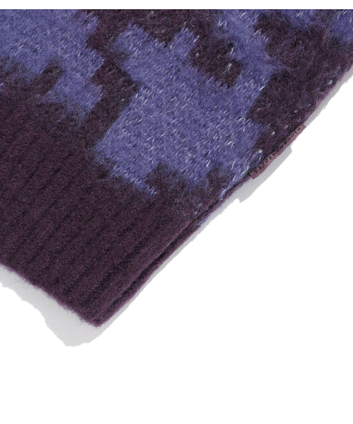 NICE GHOST CLUB(ナイスゴーストクラブ)の「HOUNDSTOOTH DEVIL ROSE KNIT_PURPLE(NG2FFUK600A)(ニット/セーター・レディース・パープル・SMALL/MEDIUM/LARGE)」の5枚目の写真