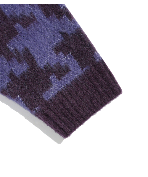 NICE GHOST CLUB(ナイスゴーストクラブ)の「HOUNDSTOOTH DEVIL ROSE KNIT_PURPLE(NG2FFUK600A)(ニット/セーター・レディース・パープル・SMALL/MEDIUM/LARGE)」の6枚目の写真