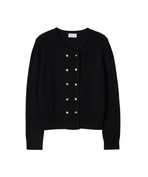 SALON DE YOHN(サロンドヨーン)の「Camille Double Button Cardigan_ Black(カーディガン/ボレロ・レディース・ブラック・SMALL/MEDIUM)」の4枚目の写真