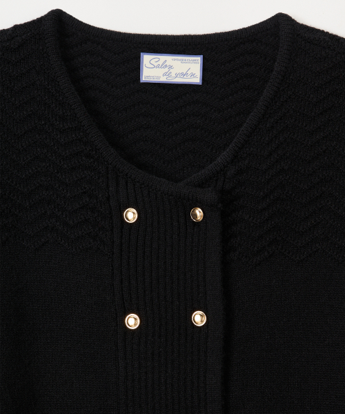 SALON DE YOHN(サロンドヨーン)の「Camille Double Button Cardigan_ Black(カーディガン/ボレロ・レディース・ブラック・SMALL/MEDIUM)」の5枚目の写真
