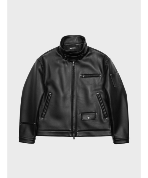 セール】SP クロスシングルレザージャケット ブラック（ライダース