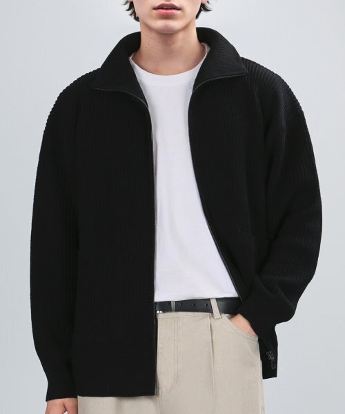 [Heavyweight] PULLOVER KNIT JACKET (чёрный)