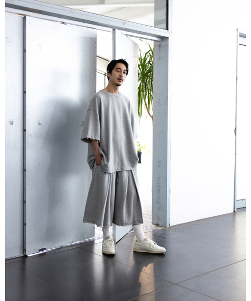 ANGLAN(アングラン)の「Valley Tuck Sweat Half Tee - Melange Grey(Tシャツ/カットソー・メンズ・その他・ONE SIZE)」の10枚目の写真