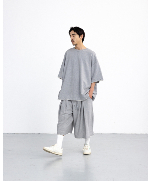 ANGLAN(アングラン)の「Valley Tuck Sweat Half Tee - Melange Grey(Tシャツ/カットソー・メンズ・その他・ONE SIZE)」の9枚目の写真