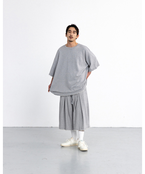 ANGLAN(アングラン)の「Valley Tuck Sweat Half Tee - Melange Grey(Tシャツ/カットソー・メンズ・その他・ONE SIZE)」の8枚目の写真