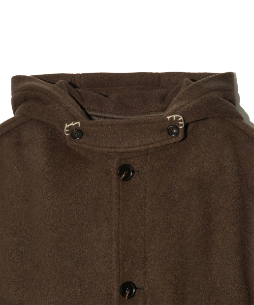 PIECEMAKER(ピースメーカー)の「HAND STITCH HOODIE MAXI WOOL COAT (BROWN)(チェスターコート・レディース・その他・MEDIUM/LARGE)」の6枚目の写真