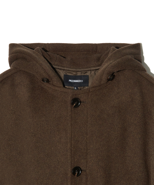 PIECEMAKER(ピースメーカー)の「HAND STITCH HOODIE MAXI WOOL COAT (BROWN)(チェスターコート・レディース・その他・MEDIUM/LARGE)」の7枚目の写真