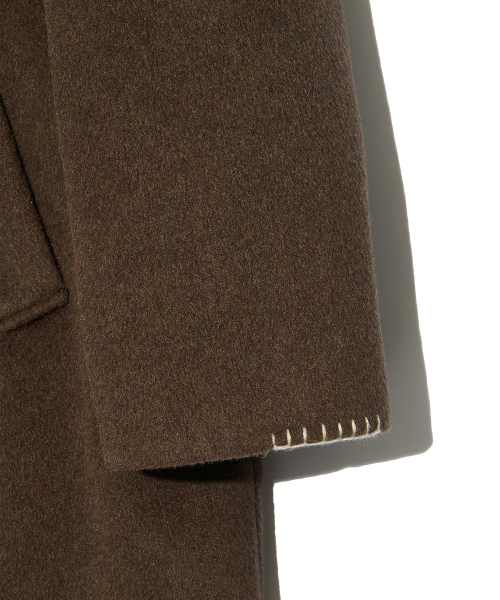 PIECEMAKER(ピースメーカー)の「HAND STITCH HOODIE MAXI WOOL COAT (BROWN)(チェスターコート・レディース・その他・MEDIUM/LARGE)」の9枚目の写真