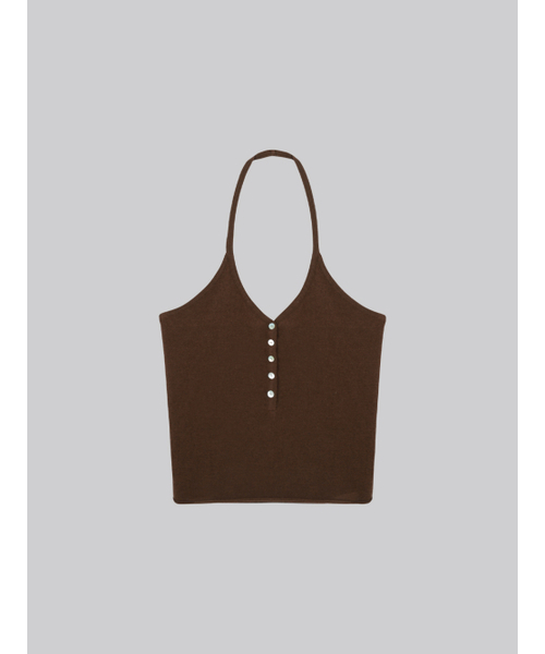 FRIVER07(フリバー07)の「Halter neck knit vest FRFA01NT02_Brown(ベスト・レディース・ブラウン・FREE)」の2枚目の写真