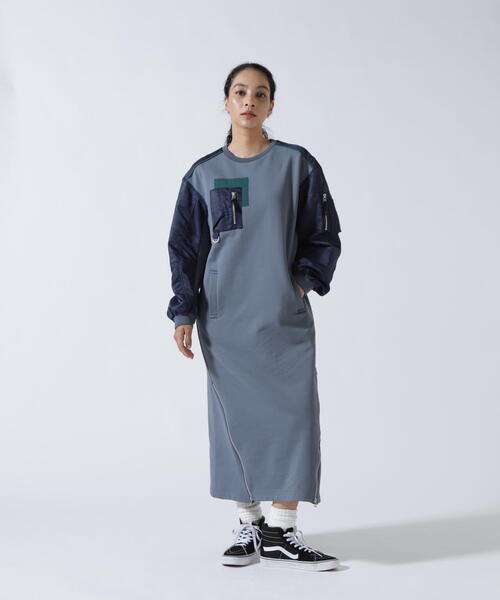 AULA AILA（アウラアイラ）の「AULA AILA（アウラ アイラ）別注MILITARY SLEEVE ONE-PIECE（ワンピース・レディース・ブラック/ネイビー・F）」の12枚目の写真