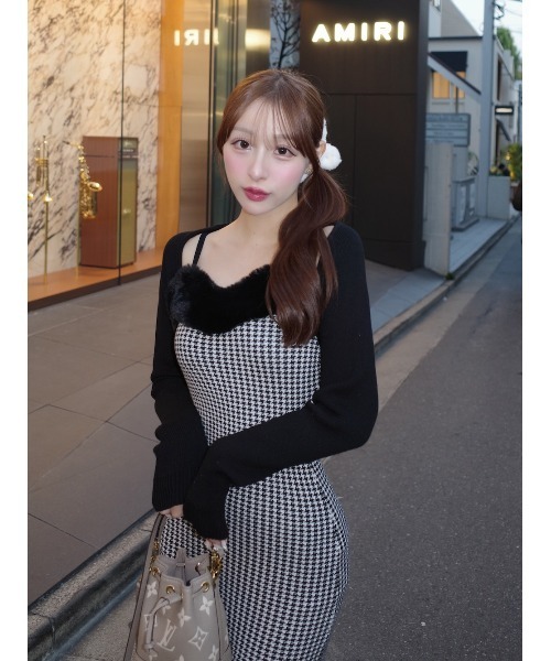 Darich（ダーリッチ）の「アンサンブルチェックニットロングワンピース
