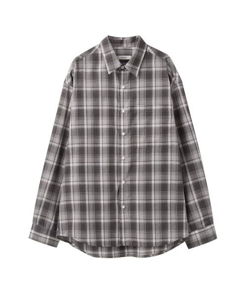 AREUBAN(アルバン)の「フォレストチェックシャツ_グレイブルグレー(シャツ/ブラウス・メンズ・ライトグレー・4/2/3)」の1枚目の写真