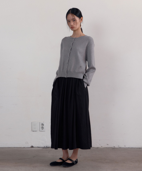 38COMEONCOMMON(38カモンコモン)の「Crew Neck Cardigan (Melange Grey)(カーディガン/ボレロ・レディース・その他・FREE)」の3枚目の写真