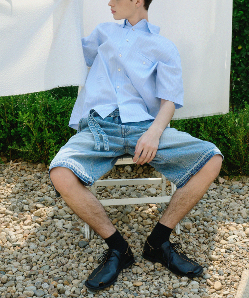 NOUN(ノウン)の「belted bermuda denim pants (light blue)(その他パンツ・メンズ・その他・1/2/0)」の3枚目の写真