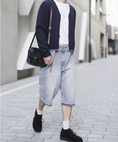 NOUN(ノウン)の「belted bermuda denim pants (light blue)(その他パンツ・メンズ・その他・1/2/0)」の2枚目の写真