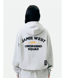JAMIE WEST（ジェイミーウエスト）の「クラブフードパーカーアップリケジップアップ（メランジグレー）（ジャージ）」