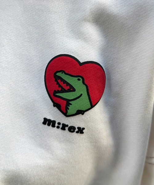 DOUBLE NAME（ダブルネーム）の「【m:rex】ハートモチーフショート丈プルオーバー（Tシャツ/カットソー・レディース・グリーン/ブラック系/オフホワイト・FREE）」の6枚目の写真