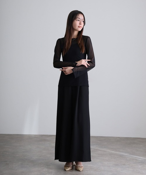 atlo(アトロ)の「袖 スリット シアートップス(シャツ/ブラウス・レディース・ブラック系2/ブラック系その他/ブラック・L/M)」の4枚目の写真