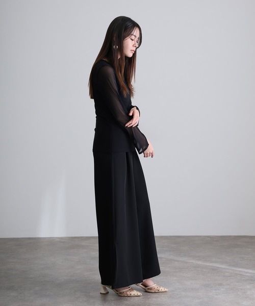 atlo(アトロ)の「袖 スリット シアートップス(シャツ/ブラウス・レディース・ブラック系2/ブラック系その他/ブラック・L/M)」の5枚目の写真