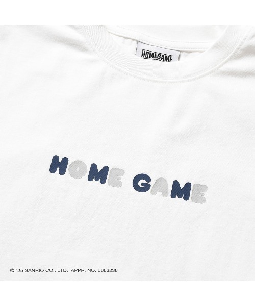 sanrio（サンリオ）の「サンリオキャラクターズ × ホームゲーム [HOMEGAME] - マイメロディー 半袖 Tシャツ [MY MELODY UNIFORM TEE WHITE HG2501102]（Tシャツ/カットソー・レディース・ホワイト・LARGE/MEDIUM/SMALL/X-LARGE）」の2枚目の写真