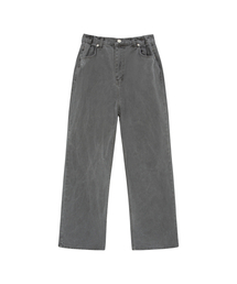 Washed tuck pocket pants - dark gray