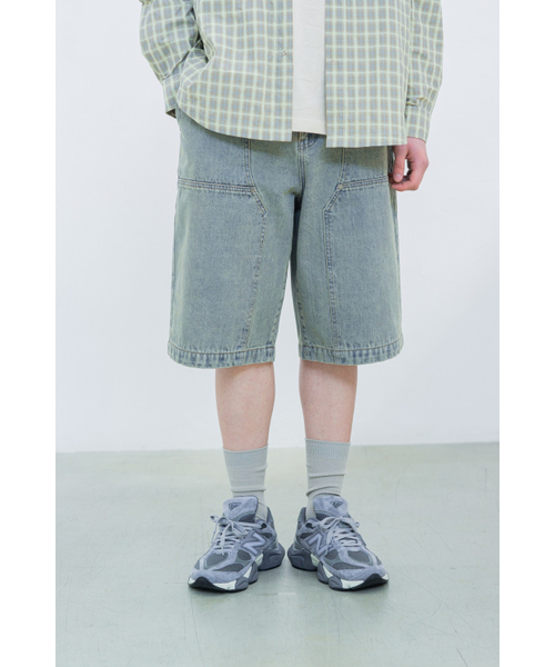 ACEI(アセイ)の「インディゴカーペンターハーフデニムパンツ(その他パンツ・メンズ・その他・MEDIUM/LARGE)」の1枚目の写真