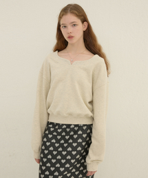 DEWEDEWE（デュイデュイ）の「Wave V-neck Sweatshirt_Oatmeal（スウェット）」
