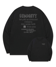 ハンドレタリング袖リブ長袖Tシャツ[ブラック]