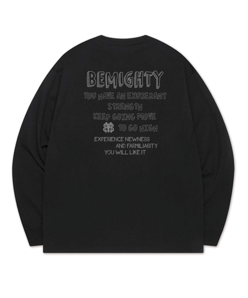 BEMIGHTY（ビーマイティー）の「ハンドレタリング袖リブ長袖Tシャツ[ブラック]（Tシャツ/カットソー・メンズ・その他・LARGE/X-LARGE/XX-LARGE）」の3枚目の写真
