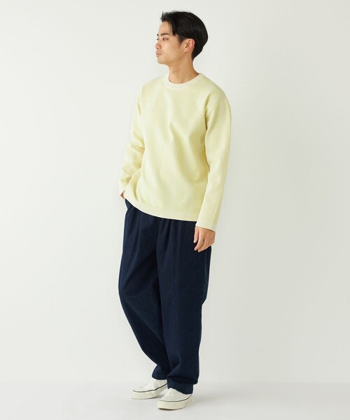 SHIPS Colors(シップス カラーズ)の「SHIPS Colors:〈洗濯機可能〉ヘリンボーン柄 ニット◇(ニット/セーター・メンズ・イエロー/ライトホワイト/ブルー・MEDIUM/LARGE/X-LARGE)」の19枚目の写真