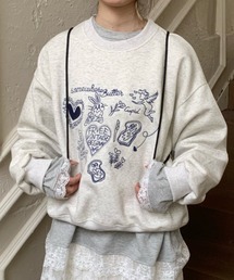 Feliz（フェリス）の「ラフタッチ刺繍起毛スウェット（スウェット）」