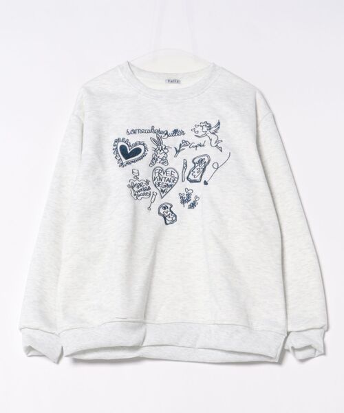 Feliz(フェリス)の「ラフタッチ刺繍起毛スウェット(スウェット・レディース・グレー・FREE)」の3枚目の写真