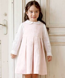 Tartine et Chocolat（タルティーヌエショコラ）の「【日本製】ジャガードフラワータック入りジャンパースカート(110~130cm)（ジャンパースカート）」