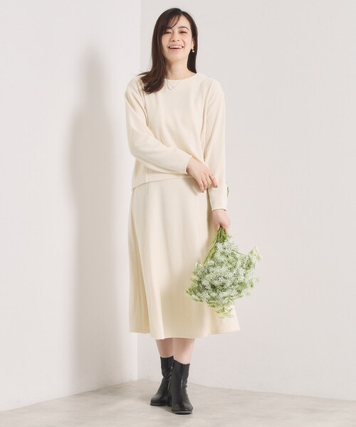 ITS'DEMO（イッツデモ）の「【手洗い可／セットアップ可】カットツイルプルオーバー（Tシャツ/カットソー・レディース・アイボリー/ブラック/ナチュラル/ダークブラウン・00）」の7枚目の写真