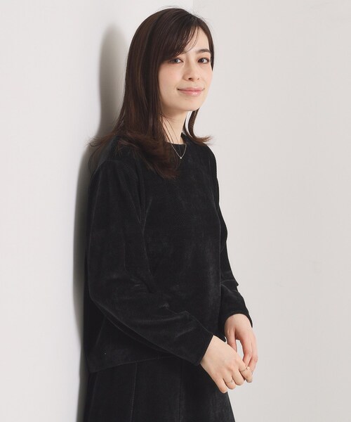 ITS'DEMO（イッツデモ）の「【手洗い可／セットアップ可】カットツイルプルオーバー（Tシャツ/カットソー・レディース・アイボリー/ブラック/ナチュラル/ダークブラウン・00）」の9枚目の写真