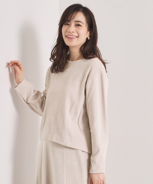 ITS'DEMO（イッツデモ）の「【手洗い可／セットアップ可】カットツイルプルオーバー（Tシャツ/カットソー・レディース・アイボリー/ブラック/ナチュラル/ダークブラウン・00）」の17枚目の写真