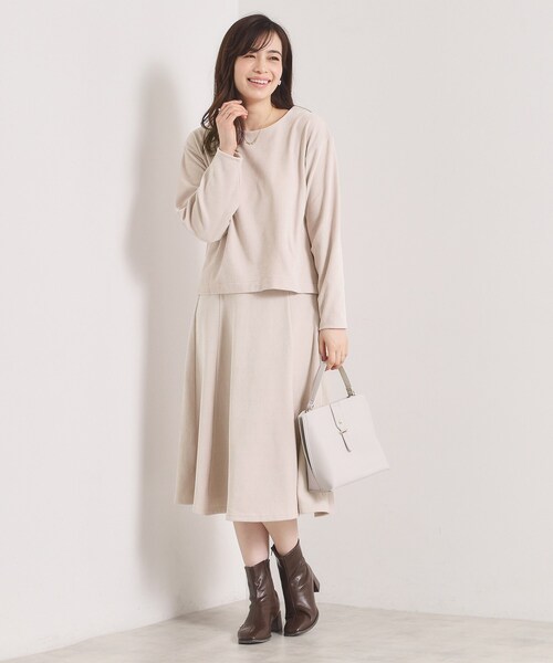 ITS'DEMO（イッツデモ）の「【手洗い可／セットアップ可】カットツイルプルオーバー（Tシャツ/カットソー・レディース・アイボリー/ブラック/ナチュラル/ダークブラウン・00）」の18枚目の写真