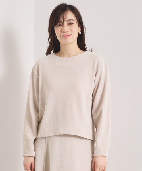 ITS'DEMO（イッツデモ）の「【手洗い可／セットアップ可】カットツイルプルオーバー（Tシャツ/カットソー・レディース・アイボリー/ブラック/ナチュラル/ダークブラウン・00）」の21枚目の写真