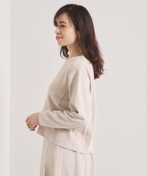 ITS'DEMO（イッツデモ）の「【手洗い可／セットアップ可】カットツイルプルオーバー（Tシャツ/カットソー・レディース・アイボリー/ブラック/ナチュラル/ダークブラウン・00）」の22枚目の写真