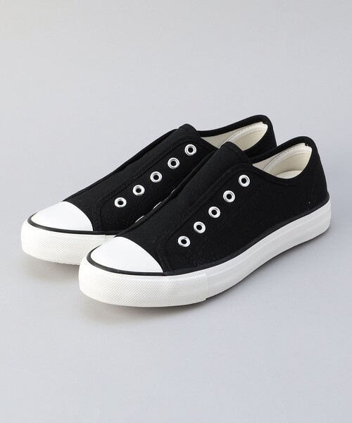 coen(コーエン)の「キャンバススリッポン(WEB限定サイズあり)(スリッポン・レディース・オフホワイト/ブラック・22.5cm/23cm/23.5cm/24cm/24.5cm)」の3枚目の写真