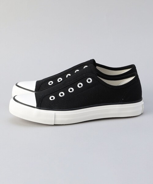 coen(コーエン)の「キャンバススリッポン(WEB限定サイズあり)(スリッポン・レディース・オフホワイト/ブラック・22.5cm/23cm/23.5cm/24cm/24.5cm)」の4枚目の写真