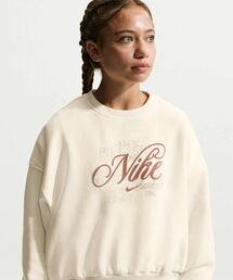 NIKE | ナイキ スポーツウェア クラブ フリース ジュニア (ガールズ) ボクシー クルーネック スウェットシャツ / Nike Sportswear Club Fleece Big Kids' (Girls') Boxy Crew-Neck Sweatshirt IF1727-047 Soft Pearl(スウェット)