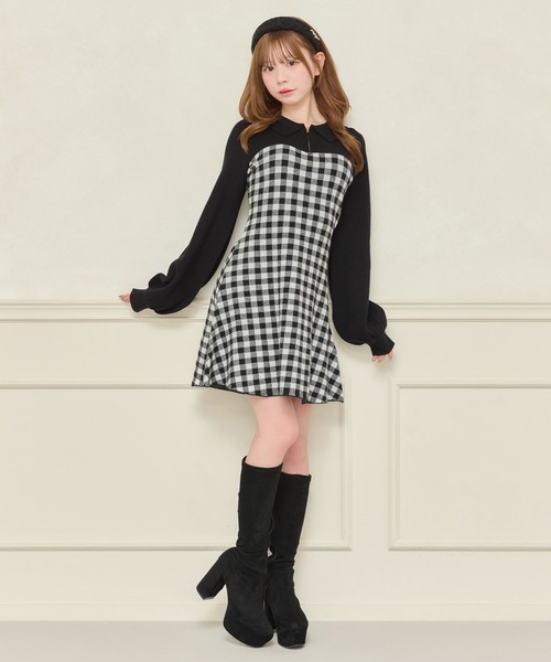 apres jour(アプレジュール)の「ハーフZIPニットミニワンピース(ワンピース・レディース・ピンクベージュ/グレー系その他/ブラック系その他・フリー/X-LARGE)」の7枚目の写真