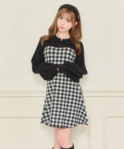 apres jour(アプレジュール)の「ハーフZIPニットミニワンピース(ワンピース・レディース・ピンクベージュ/グレー系その他/ブラック系その他・フリー/X-LARGE)」の4枚目の写真