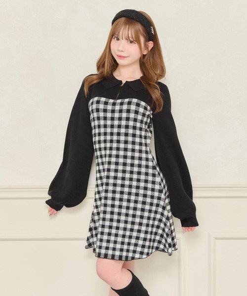 ハーフZIPニットミニワンピース（ワンピース）｜apres jour（アプレ